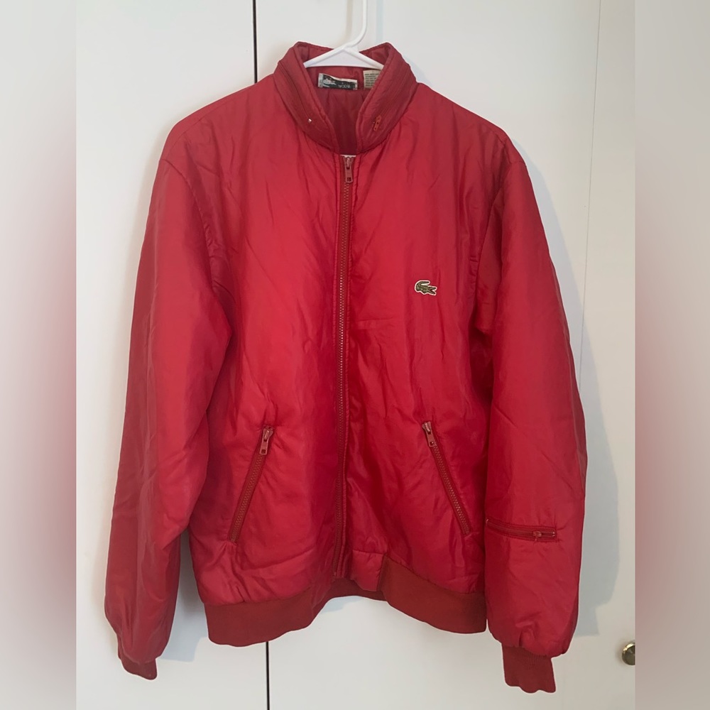 Lacoste men’s red windbreaker packable jacket size M
